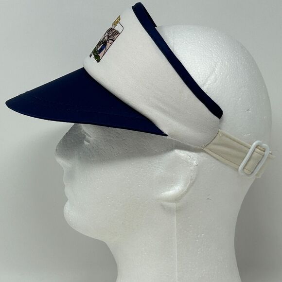 Vintage St George Utah Niffer Visor Hat Cap 80s Blue Strapback - Picture 7 of 9